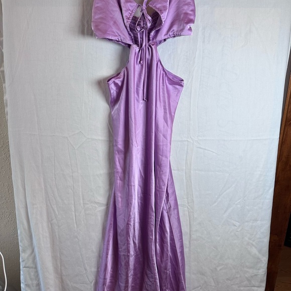 Show Me Your MuMu Lilac Luxe Satin Cutout Dress Sz M - Picture 4 of 6